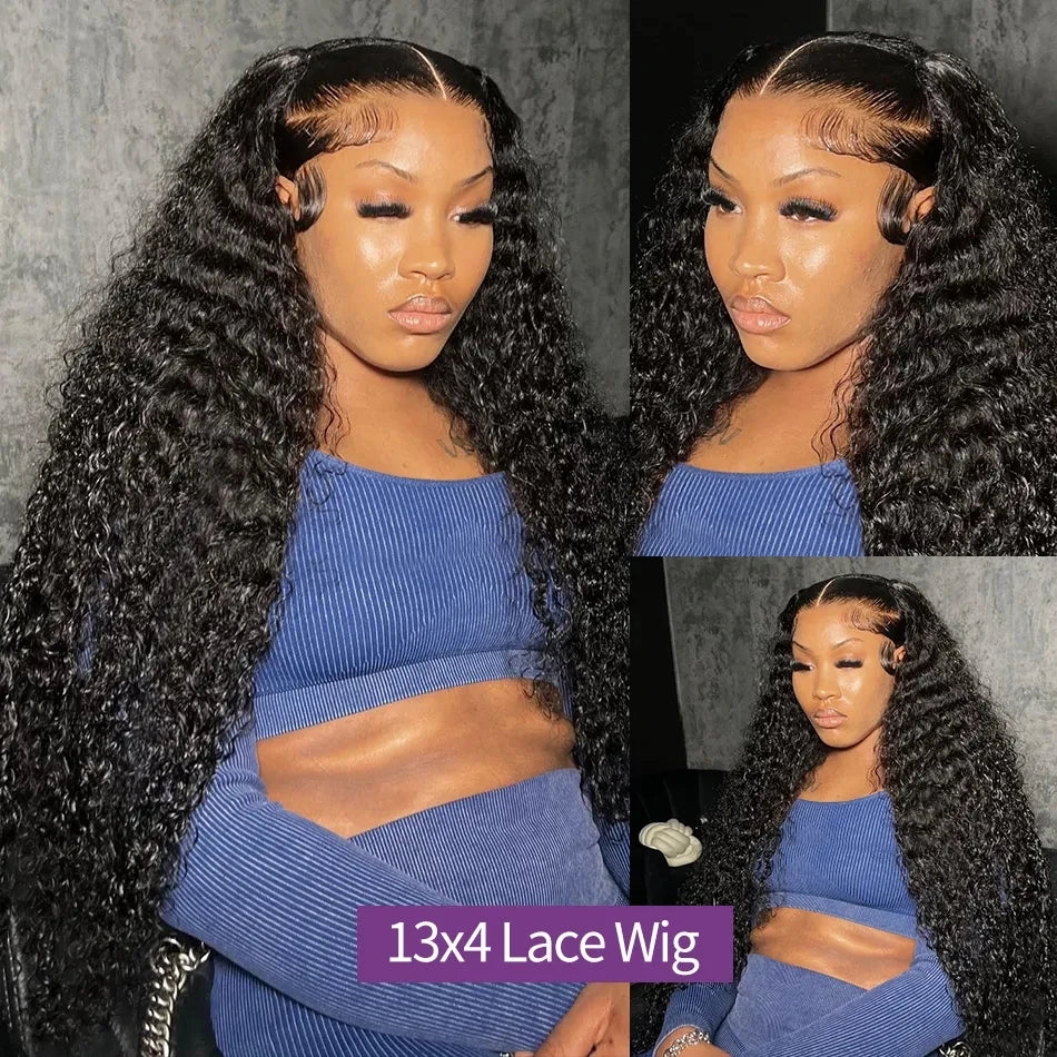 Pre Plucked Deep Wave Indian Lace Front Wig