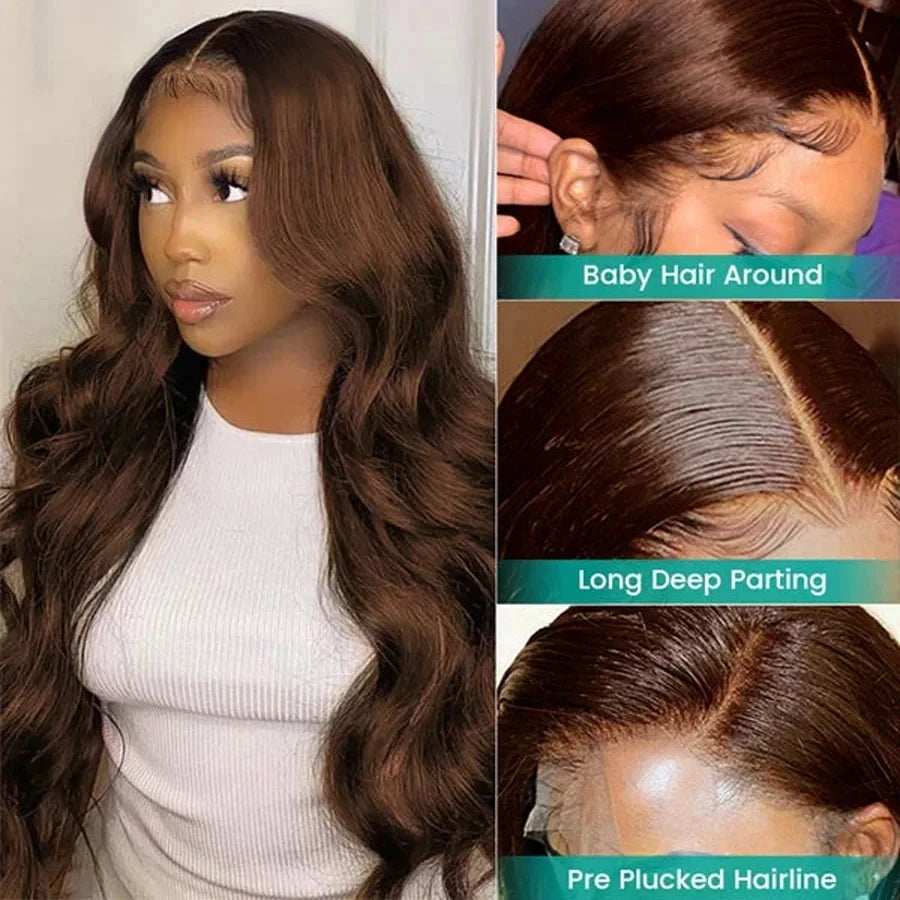 Chocolate Brown Body Wave Lace Front Wig