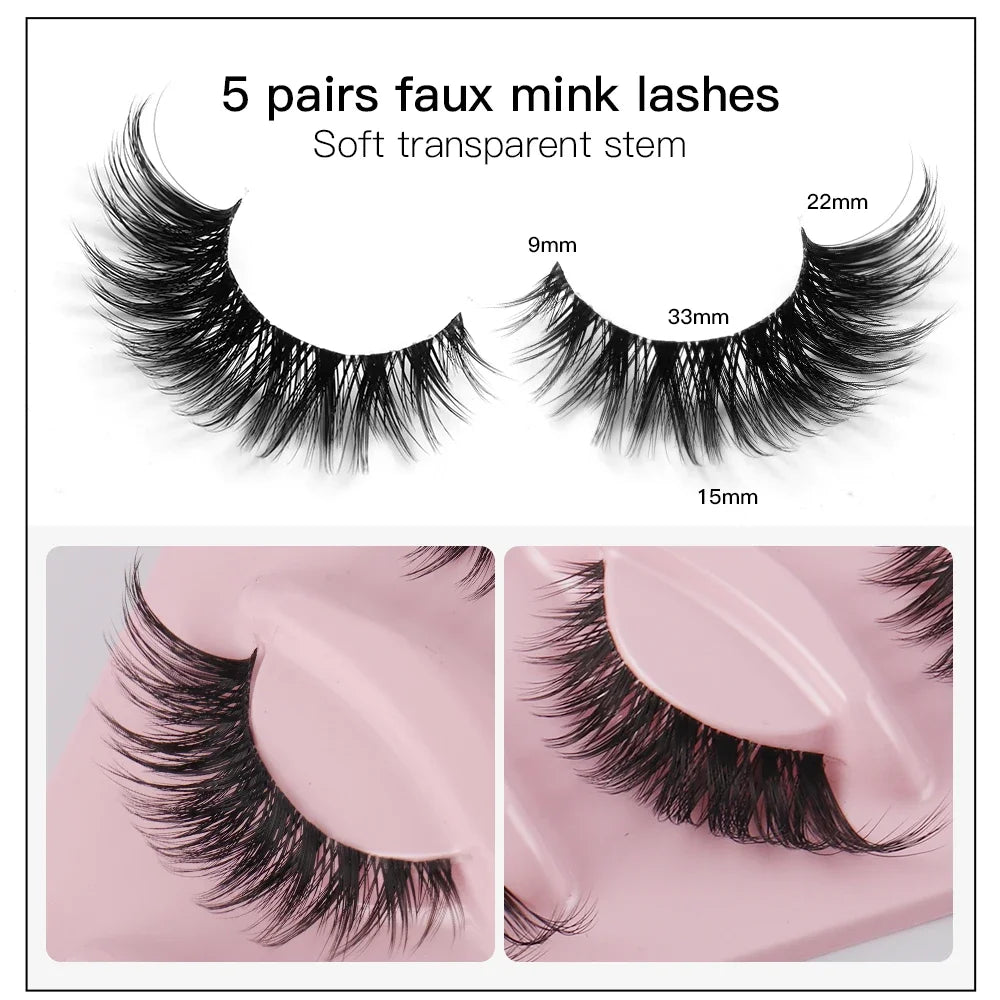 Cat Eye Winged Lashes (5pc)