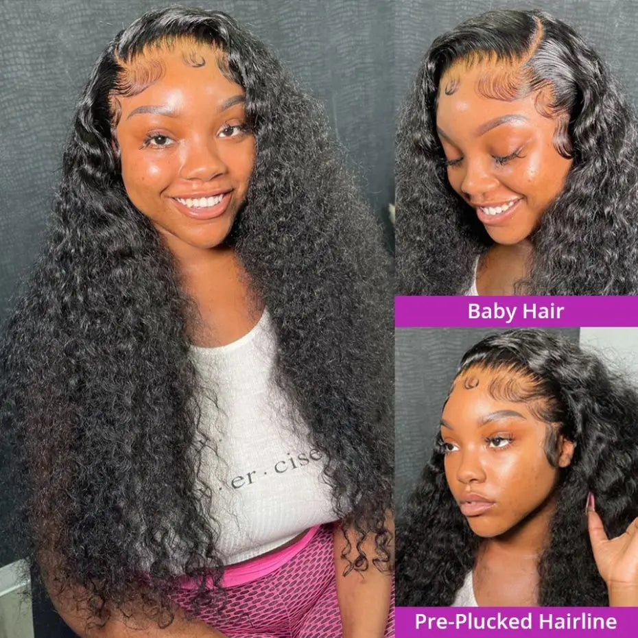 Pre Plucked Deep Wave Indian Lace Front Wig